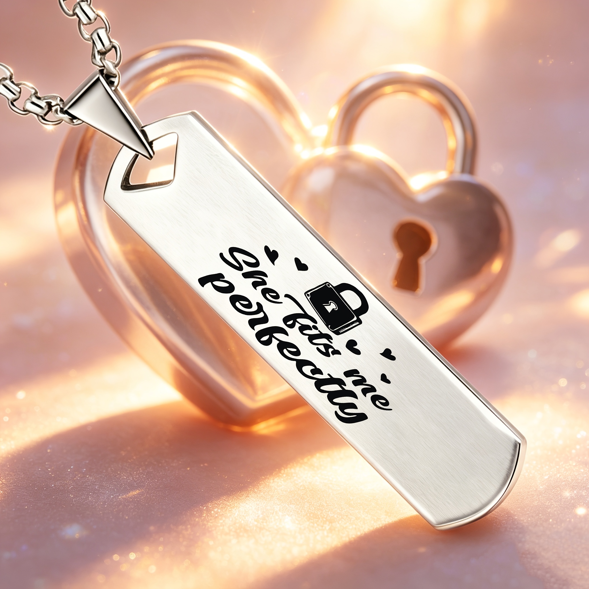 Couple's Meaningful Pattern Pendant Necklace, Romantic Gift